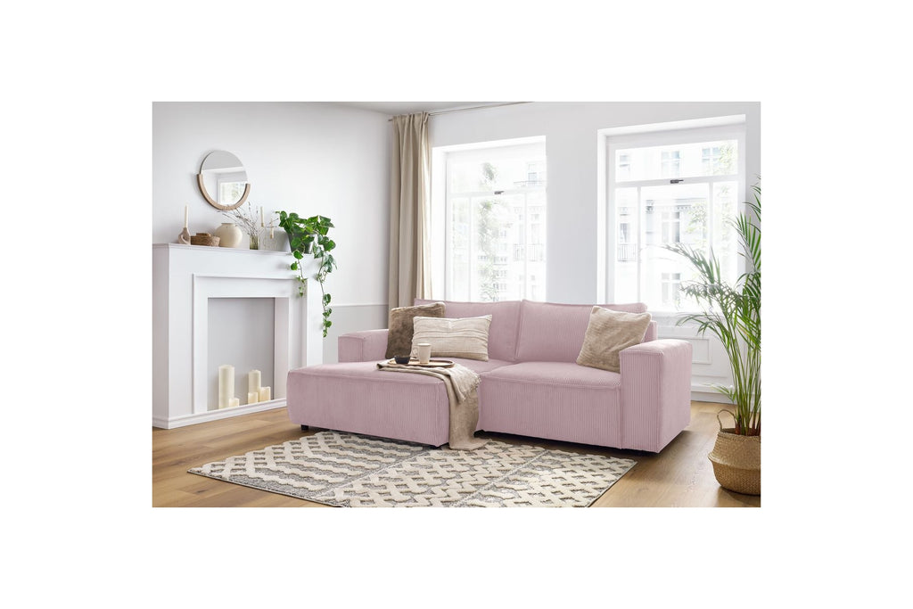 NIHAD compact fixed corner sofa in corduroy - Left-hand corner - BOBOCHIC - The Bradery