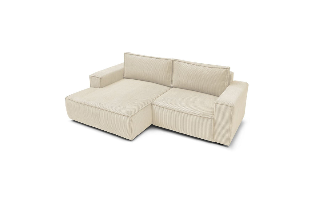 Compact fixed NIHAD corduroy corner sofa - Left-hand corner - BOBOCHIC - The Bradery