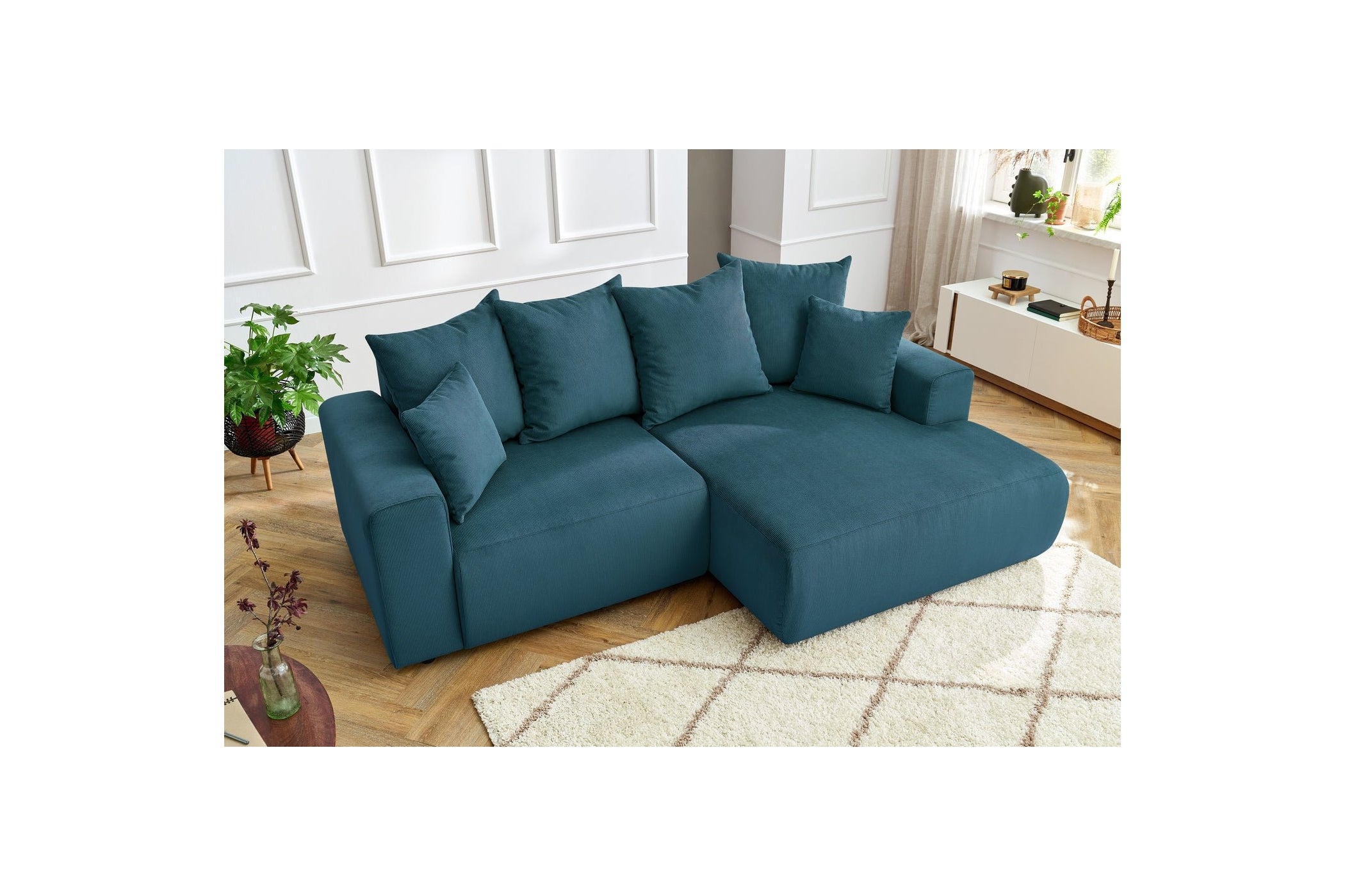 ENJOY fixed corner sofa in corduroy - Right-hand corner - BOBOCHIC - The Bradery