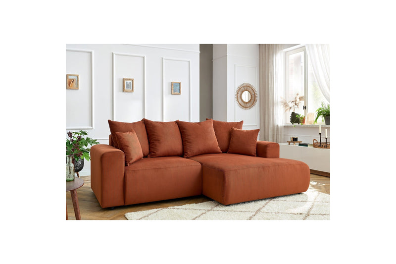 Canapé d'angle fixe ENJOY Velours côtelé - Angle droit - BOBOCHIC - The Bradery