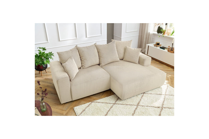 Canapé d'angle fixe ENJOY Velours côtelé - Angle droit - BOBOCHIC - The Bradery