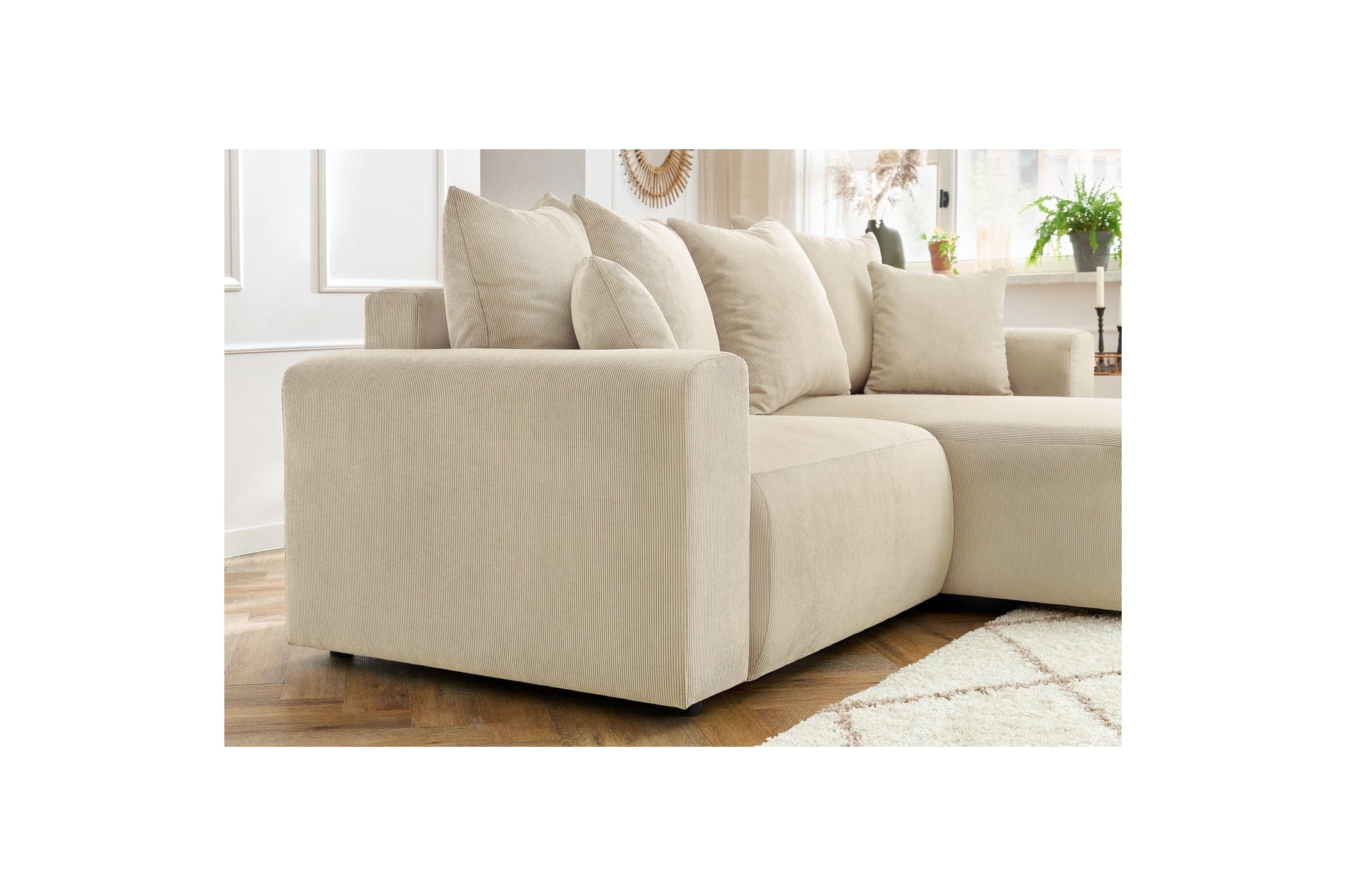 ENJOY fixed corner sofa in corduroy - Right-hand corner - BOBOCHIC - The Bradery