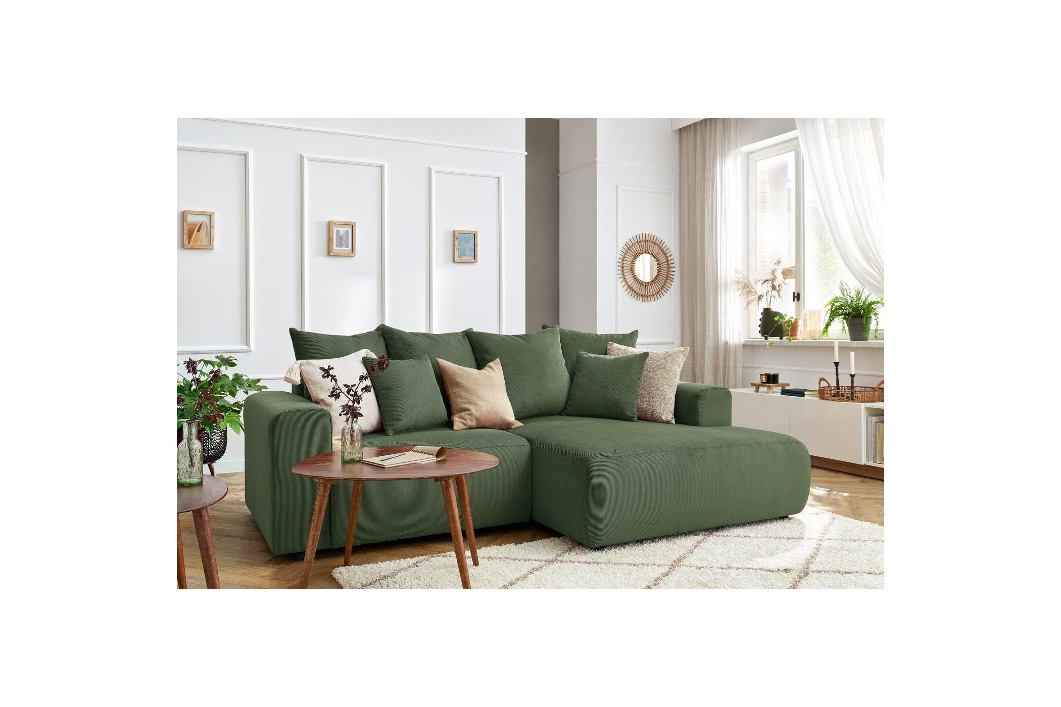 ENJOY fixed corner sofa in corduroy - Right-hand corner - BOBOCHIC - The Bradery