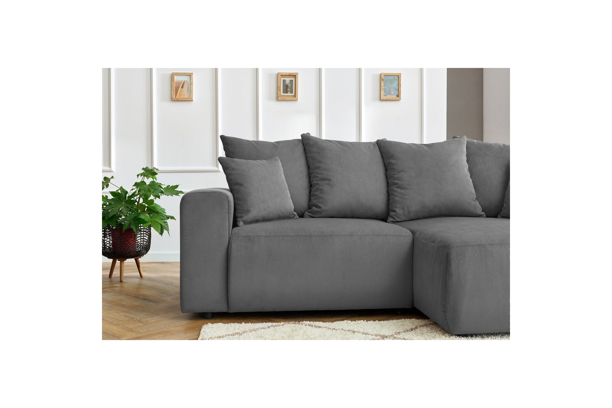 ENJOY fixed corner sofa in corduroy - Right-hand corner - BOBOCHIC - The Bradery
