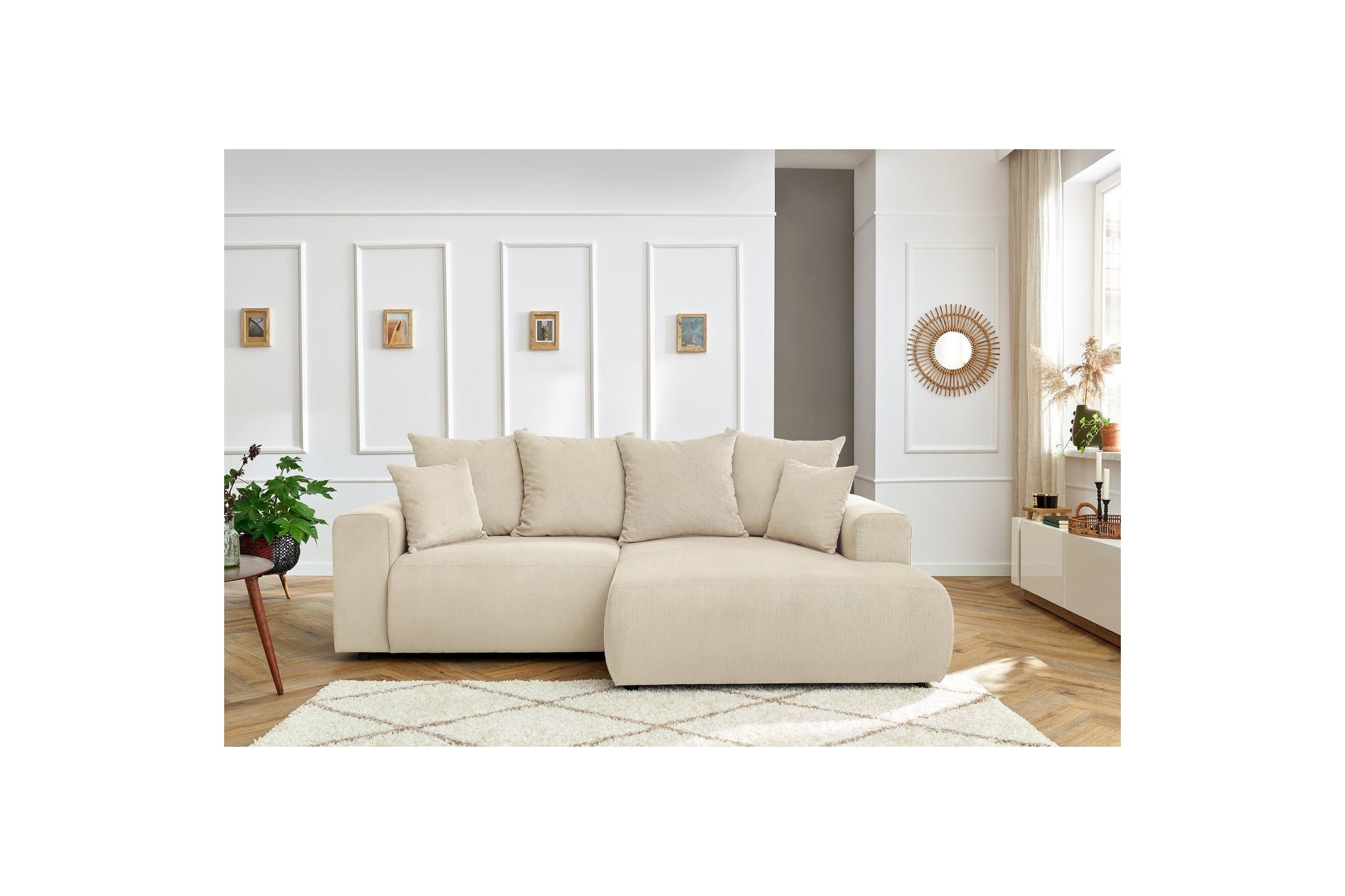 ENJOY fixed corner sofa in corduroy - Right-hand corner - BOBOCHIC - The Bradery