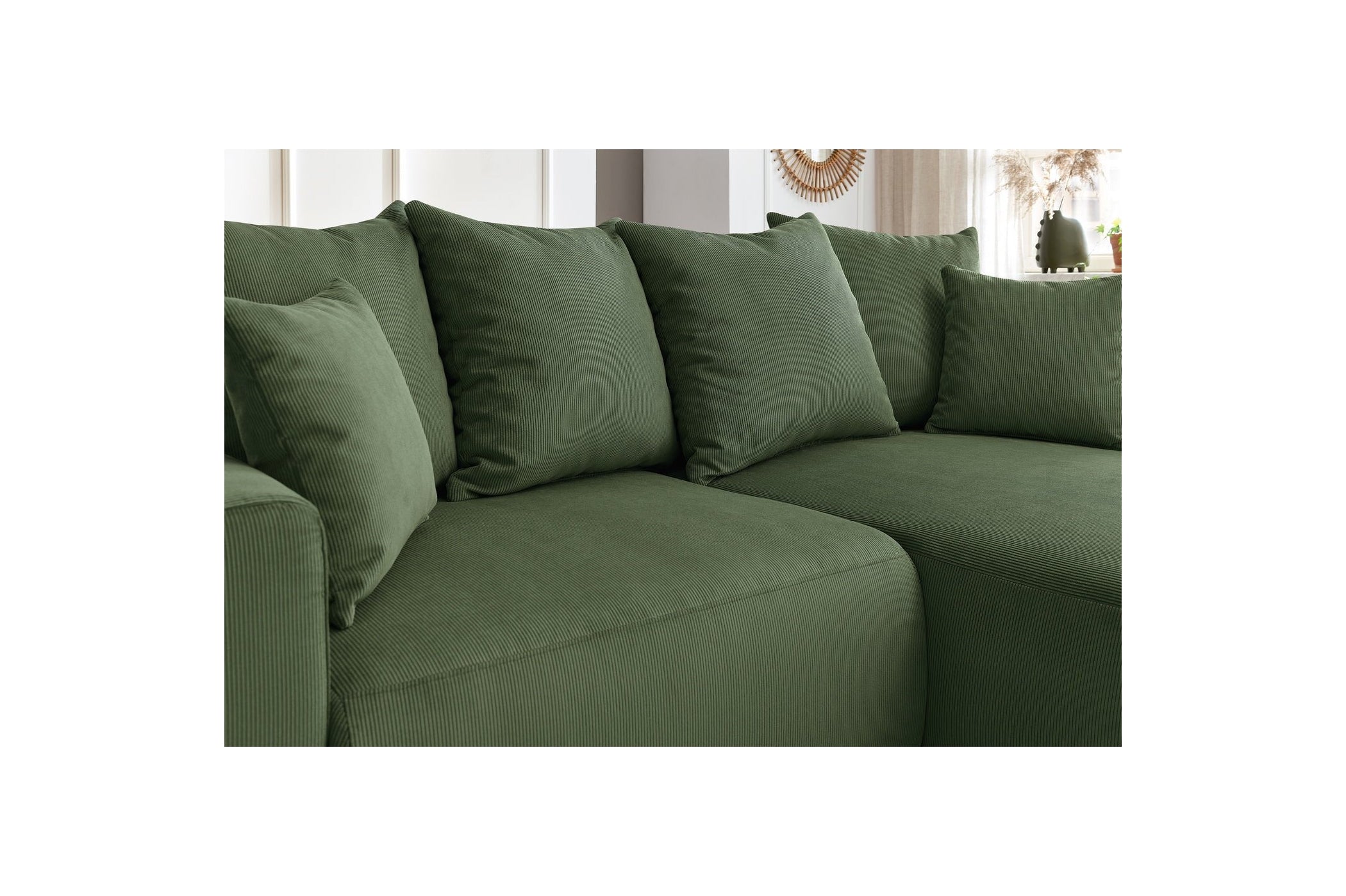 ENJOY fixed corner sofa in corduroy - Right-hand corner - BOBOCHIC - The Bradery