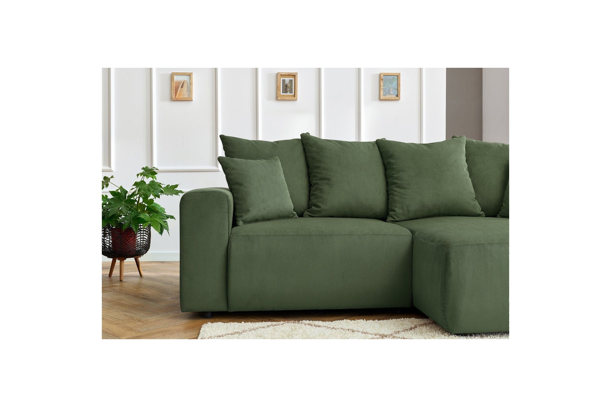 ENJOY fixed corner sofa in corduroy - Right-hand corner - BOBOCHIC - The Bradery