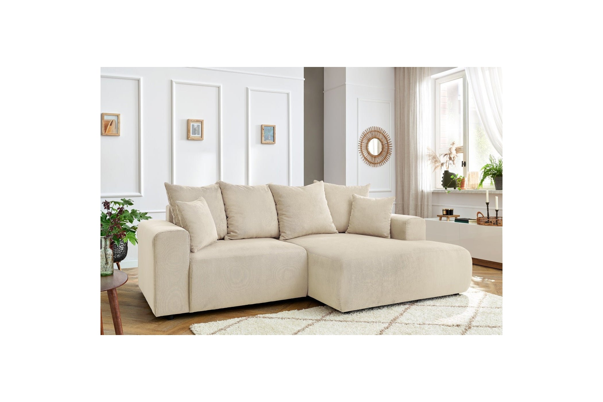 ENJOY fixed corner sofa in corduroy - Right-hand corner - BOBOCHIC - The Bradery