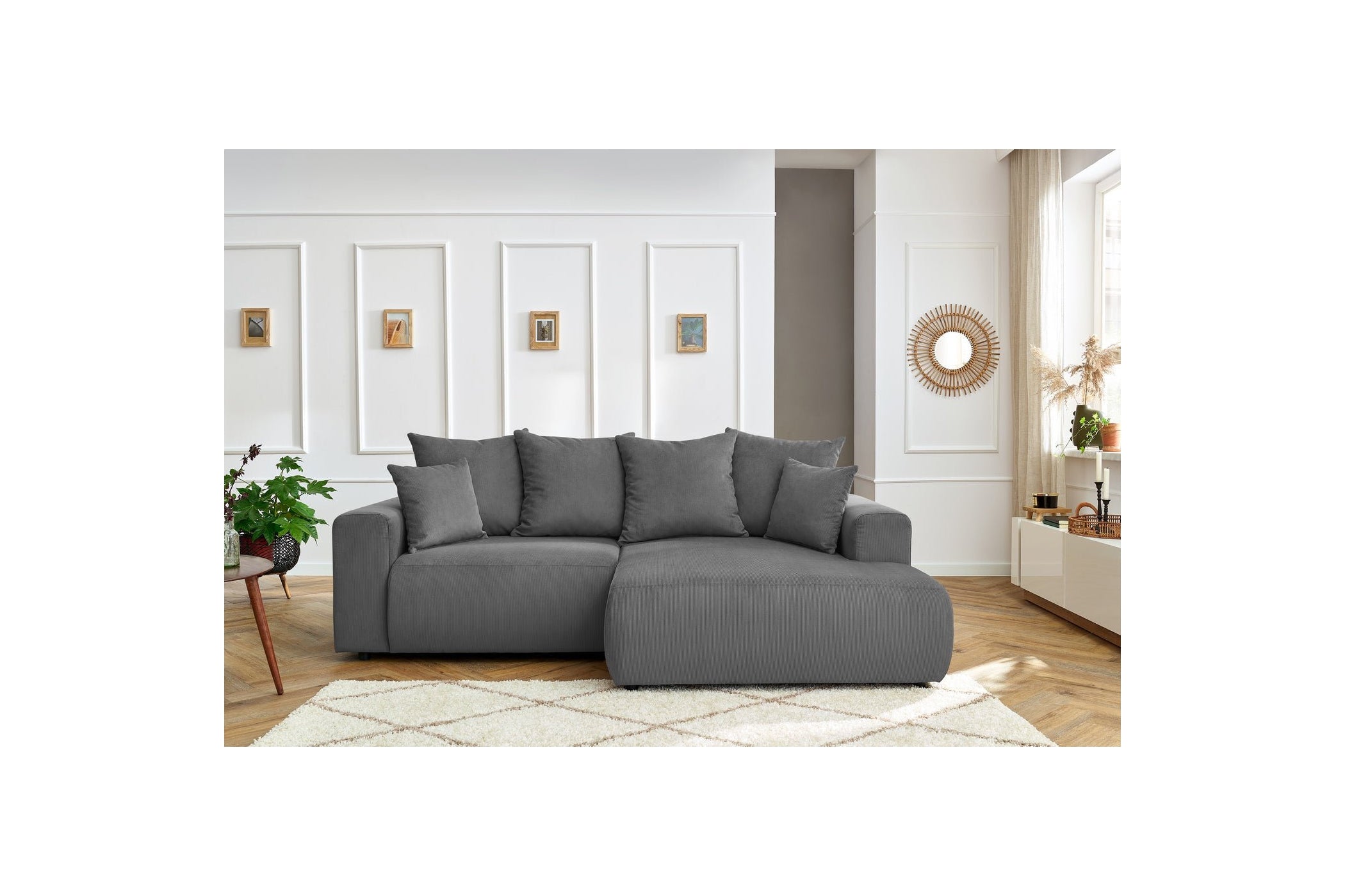 Fixed corner sofa ENJOY Corduroy - Right angle - BOBOCHIC -The Bradery