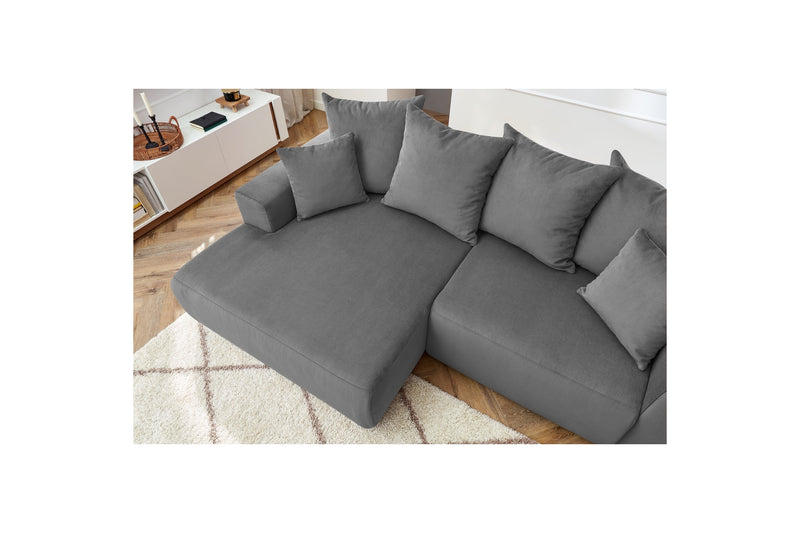 Canapé d'angle fixe ENJOY Velours côtelé - Angle gauche - BOBOCHIC - The Bradery