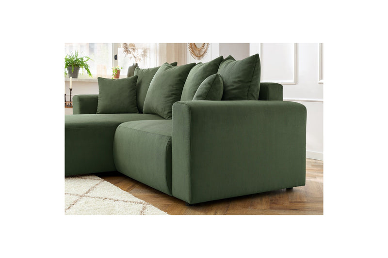 Canapé d'angle fixe ENJOY Velours côtelé - Angle gauche - BOBOCHIC - The Bradery