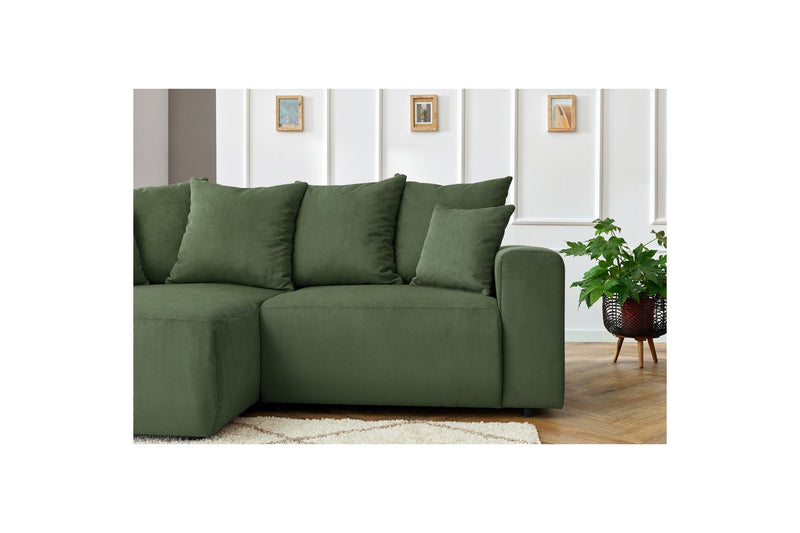 Canapé d'angle fixe ENJOY Velours côtelé - Angle gauche - BOBOCHIC - The Bradery