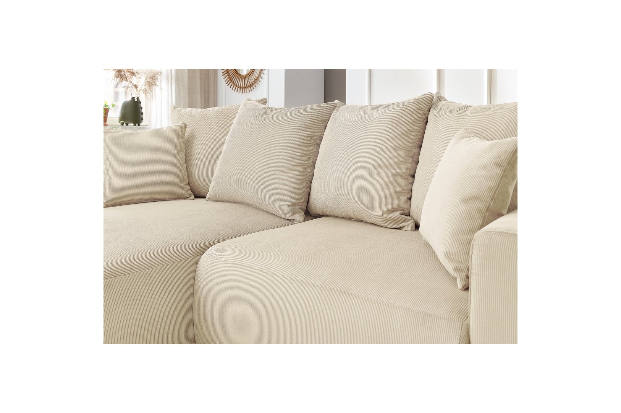 ENJOY fixed corner sofa in corduroy - Left-hand corner - BOBOCHIC - The Bradery