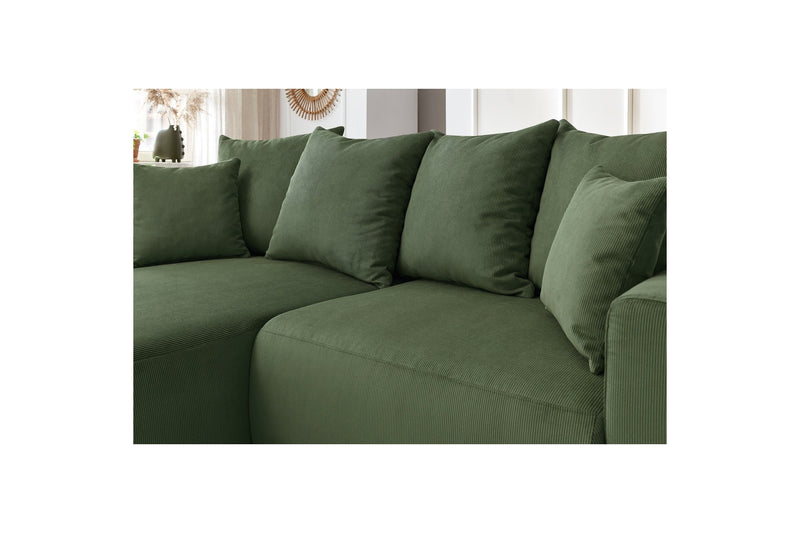 Canapé d'angle fixe ENJOY Velours côtelé - Angle gauche - BOBOCHIC - The Bradery