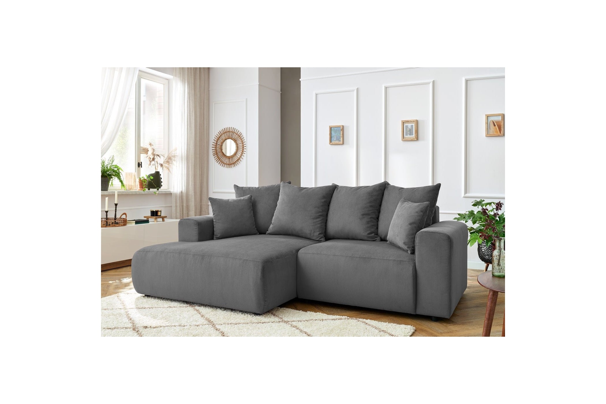 ENJOY fixed corner sofa in corduroy - Left-hand corner - BOBOCHIC - The Bradery
