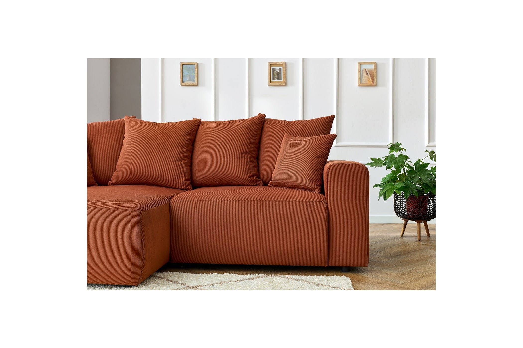 ENJOY fixed corner sofa in corduroy - Left-hand corner - BOBOCHIC - The Bradery