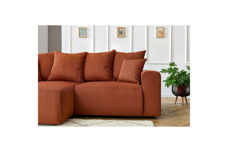Canapé d'angle fixe ENJOY Velours côtelé - Angle gauche - BOBOCHIC - The Bradery