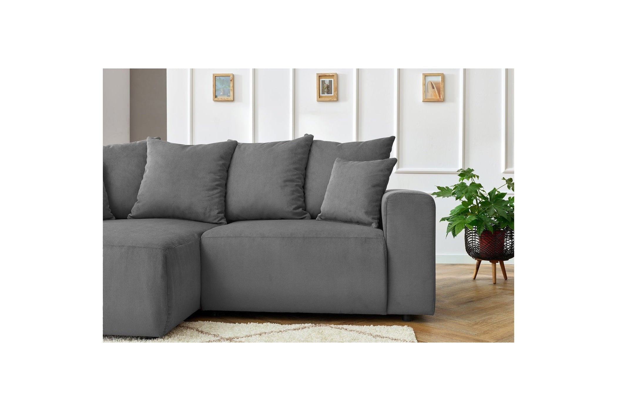 ENJOY fixed corner sofa in corduroy - Left-hand corner - BOBOCHIC - The Bradery