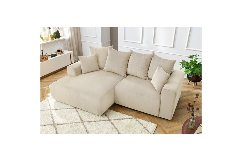 Canapé d'angle fixe ENJOY Velours côtelé - Angle gauche - BOBOCHIC - The Bradery
