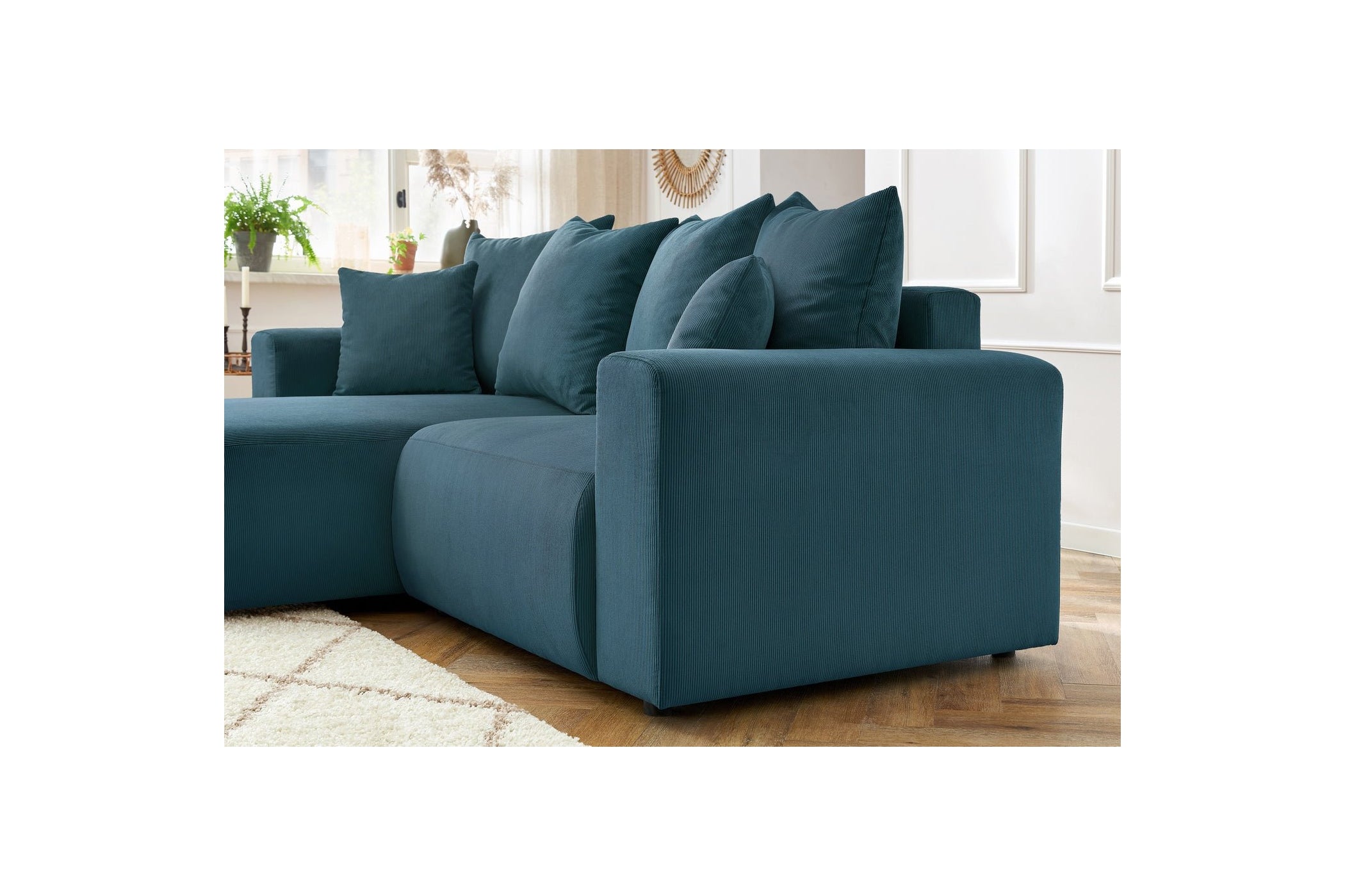 ENJOY fixed corner sofa in corduroy - Left-hand corner - BOBOCHIC - The Bradery
