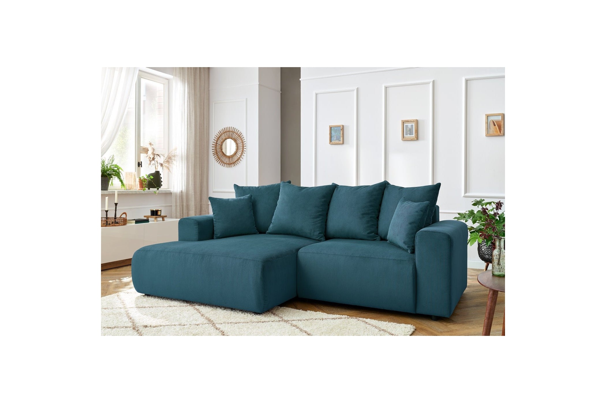 ENJOY fixed corner sofa in corduroy - Left-hand corner - BOBOCHIC - The Bradery