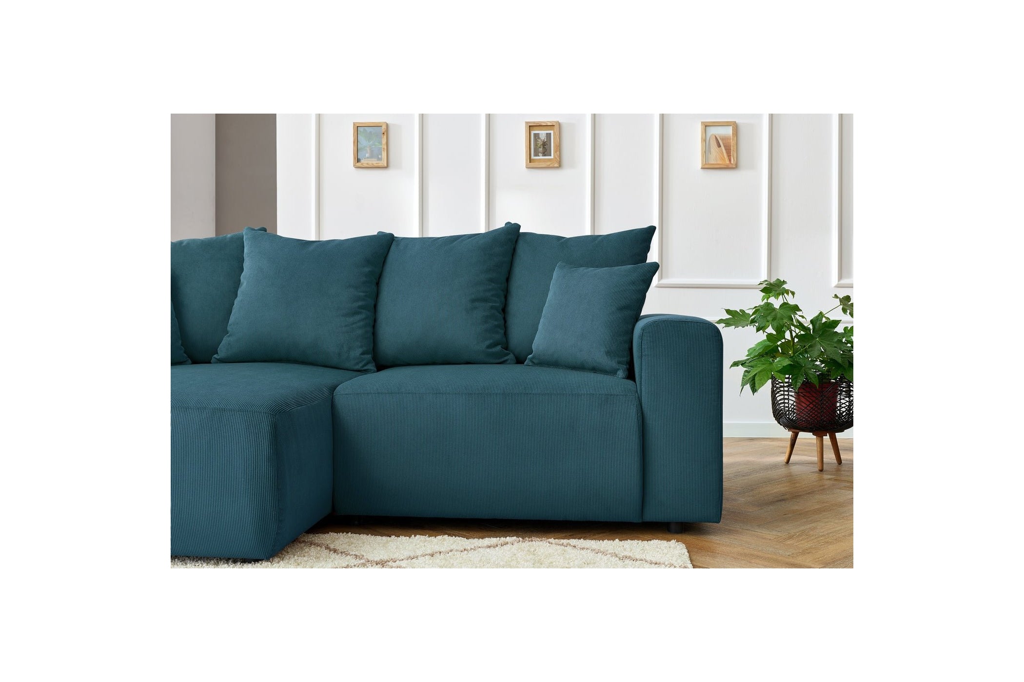 ENJOY fixed corner sofa in corduroy - Left-hand corner - BOBOCHIC - The Bradery