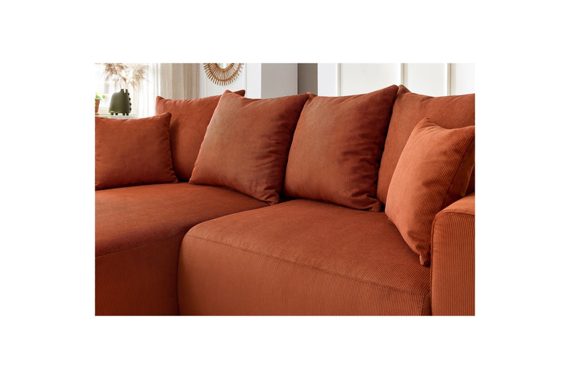 Canapé d'angle fixe ENJOY Velours côtelé - Angle gauche - BOBOCHIC - The Bradery