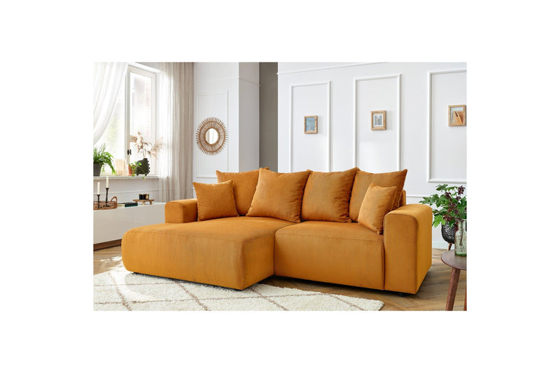 Canapé d'angle fixe ENJOY Velours côtelé - Angle gauche - BOBOCHIC - The Bradery