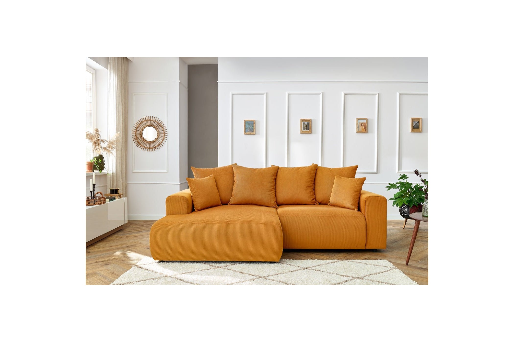 ENJOY fixed corner sofa in corduroy - Left-hand corner - BOBOCHIC - The Bradery