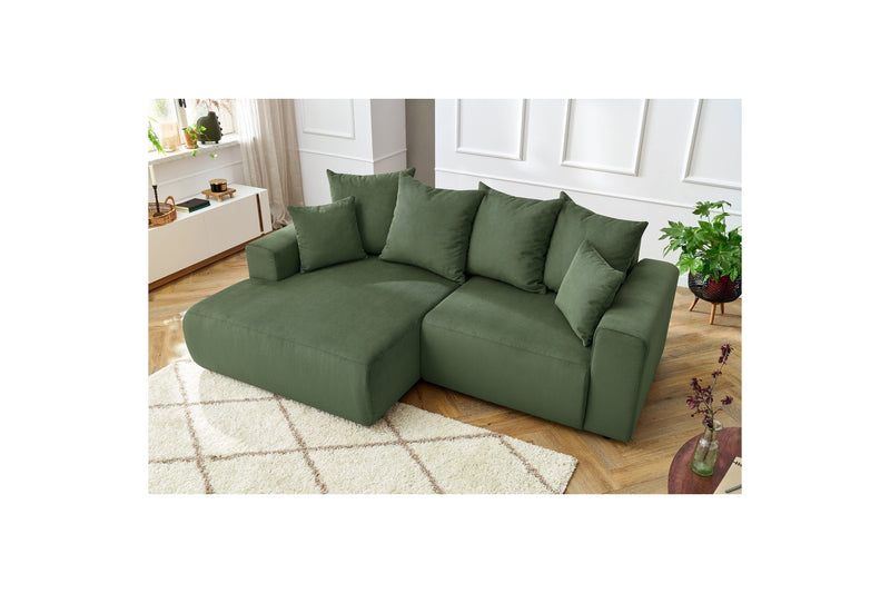 Canapé d'angle fixe ENJOY Velours côtelé - Angle gauche - BOBOCHIC - The Bradery