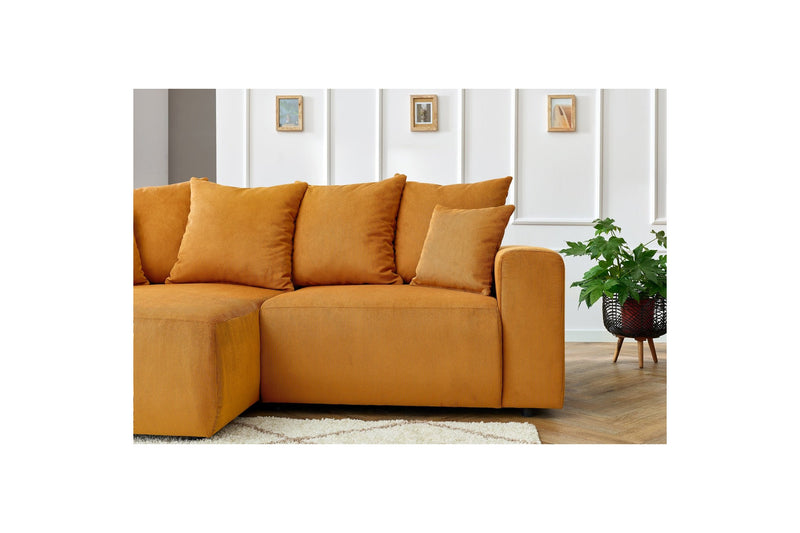 Canapé d'angle fixe ENJOY Velours côtelé - Angle gauche - BOBOCHIC - The Bradery
