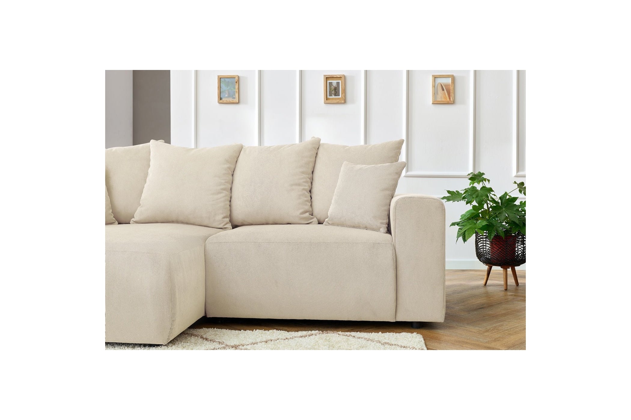 ENJOY fixed corner sofa in corduroy - Left-hand corner - BOBOCHIC - The Bradery