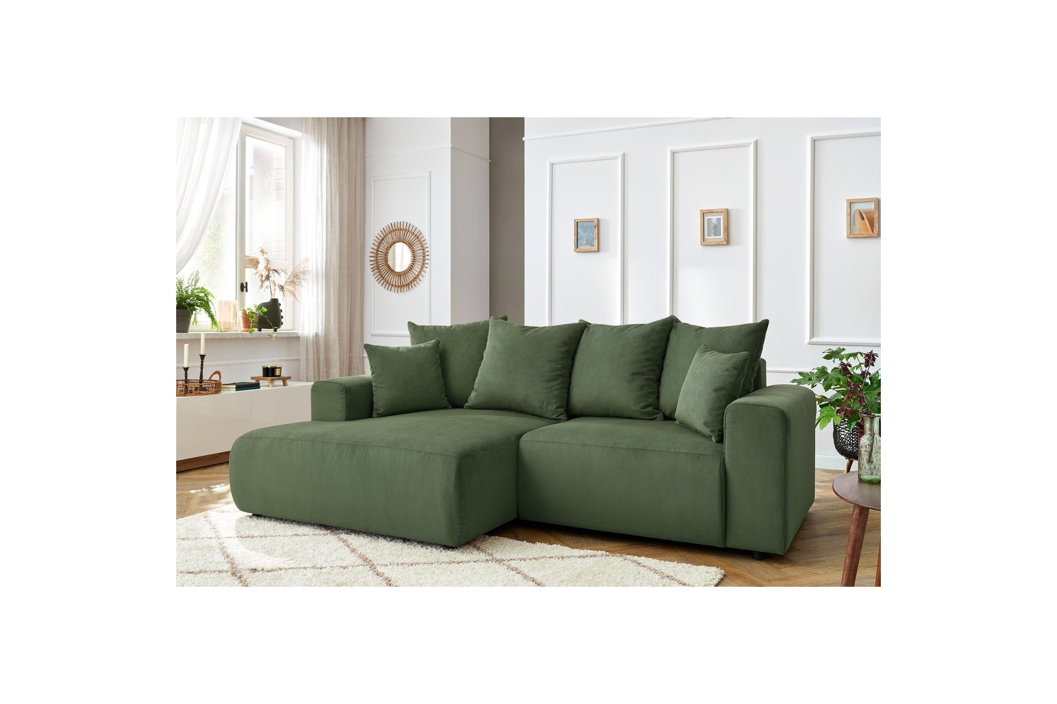 ENJOY fixed corner sofa in corduroy - Left-hand corner - BOBOCHIC - The Bradery