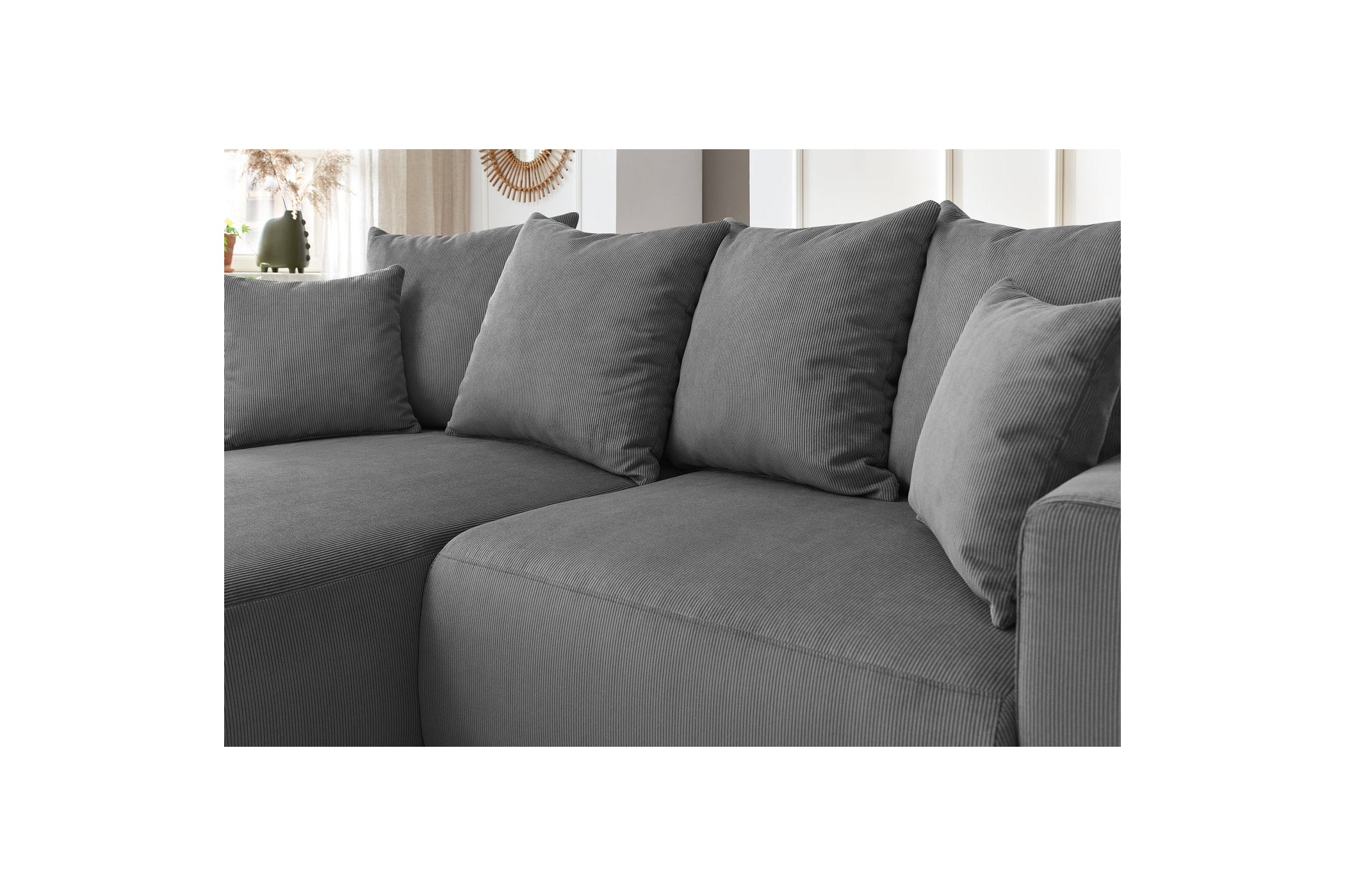 ENJOY fixed corner sofa in corduroy - Left-hand corner - BOBOCHIC - The Bradery