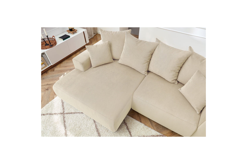 ENJOY fixed corner sofa in corduroy - Left-hand corner - BOBOCHIC - The Bradery