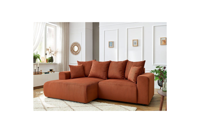 Canapé d'angle fixe ENJOY Velours côtelé - Angle gauche - BOBOCHIC - The Bradery