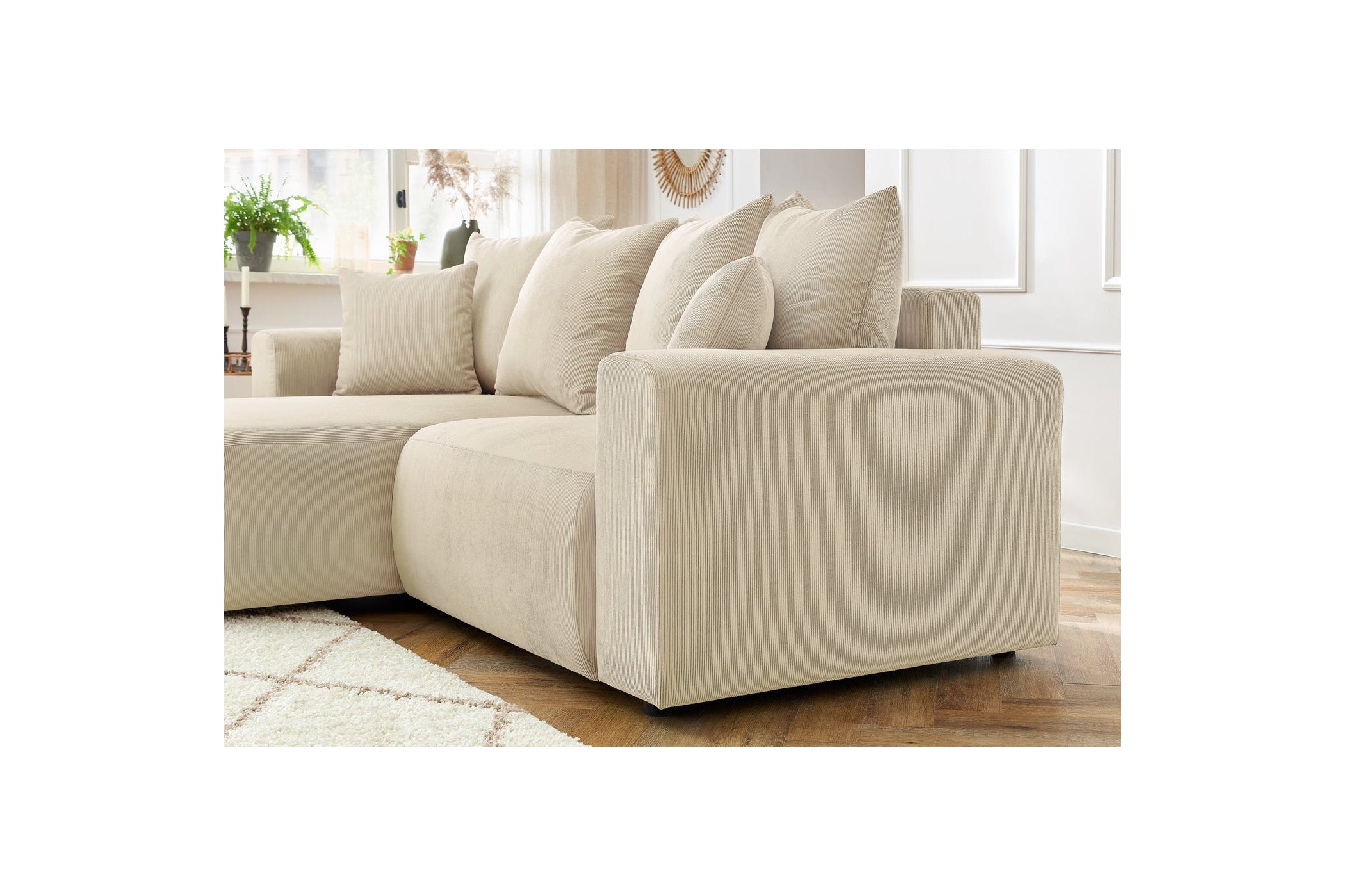 ENJOY fixed corner sofa in corduroy - Left-hand corner - BOBOCHIC - The Bradery