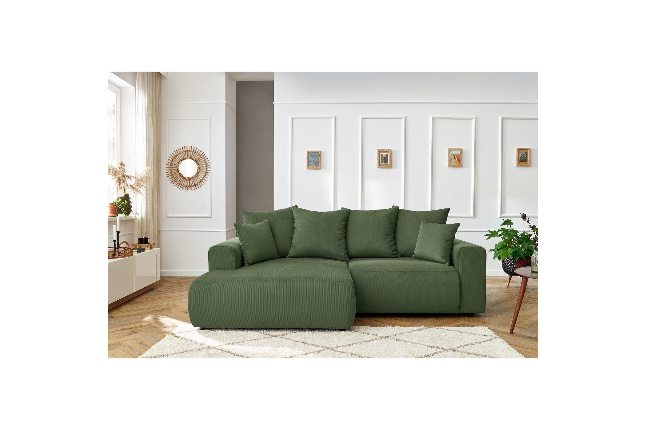 ENJOY fixed corner sofa in corduroy - Left-hand corner - BOBOCHIC - The Bradery