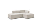 MEGEVE fixed corner sofa in smooth fabric - Right-hand corner - BOBOCHIC - The Bradery