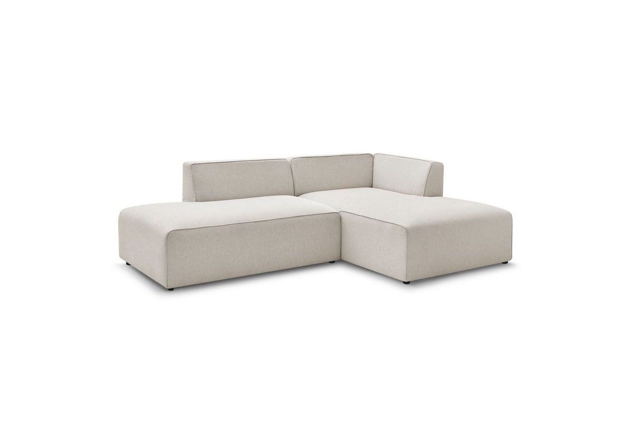 MEGEVE fixed corner sofa in smooth fabric - Right-hand corner - BOBOCHIC - The Bradery