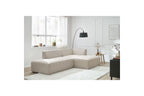 MEGEVE fixed corner sofa in smooth fabric - Right-hand corner - BOBOCHIC - The Bradery