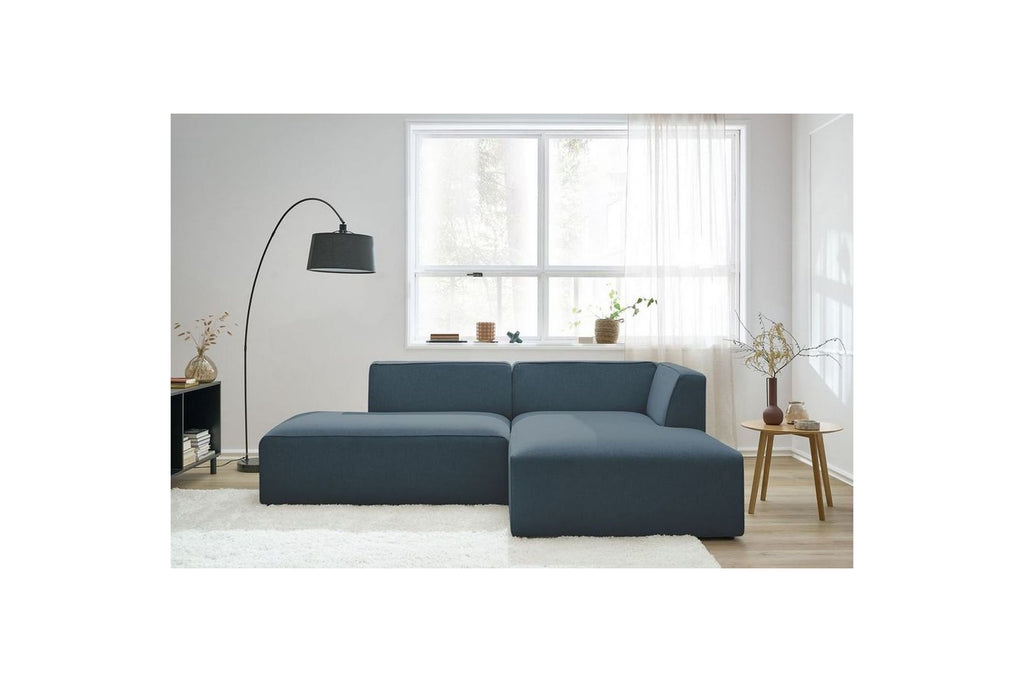MEGEVE fixed corner sofa in smooth fabric - Right-hand corner - BOBOCHIC - The Bradery