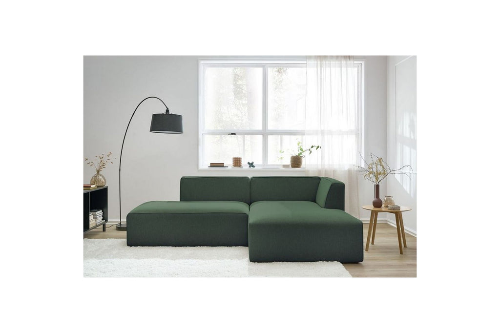 MEGEVE fixed corner sofa in smooth fabric - Right-hand corner - BOBOCHIC - The Bradery