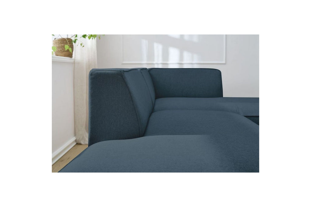 MEGEVE fixed corner sofa in smooth fabric - Right-hand corner - BOBOCHIC - The Bradery