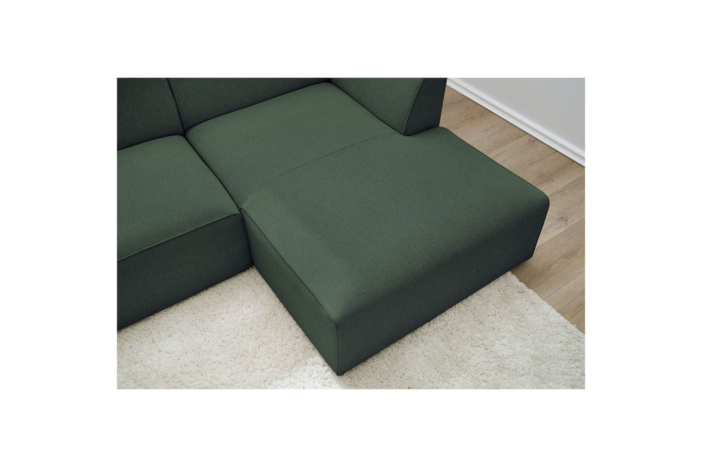 MEGEVE fixed corner sofa in smooth fabric - Right-hand corner - BOBOCHIC - The Bradery