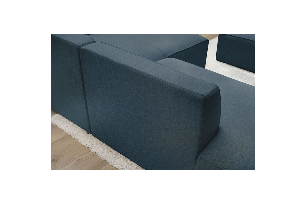 MEGEVE fixed corner sofa in smooth fabric - Right-hand corner - BOBOCHIC - The Bradery