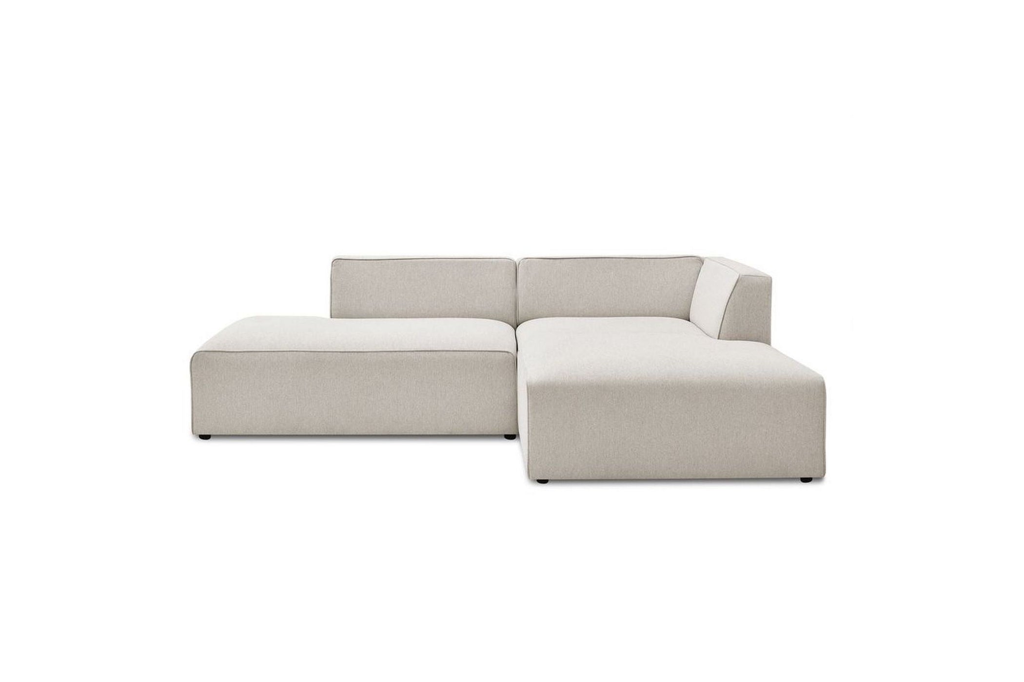 MEGEVE fixed corner sofa in smooth fabric - Right-hand corner - BOBOCHIC - The Bradery