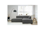 MEGEVE fixed corner sofa in smooth fabric - Right-hand corner - BOBOCHIC - The Bradery