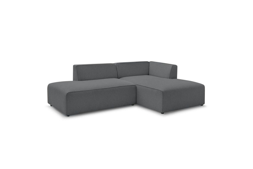 MEGEVE fixed corner sofa in smooth fabric - Right-hand corner - BOBOCHIC - The Bradery