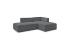 MEGEVE fixed corner sofa in smooth fabric - Right-hand corner - BOBOCHIC - The Bradery